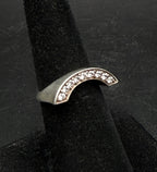 Judith Ripka - Vintage Sterling Silver CZ Arched Band Ring - Size 6.25
