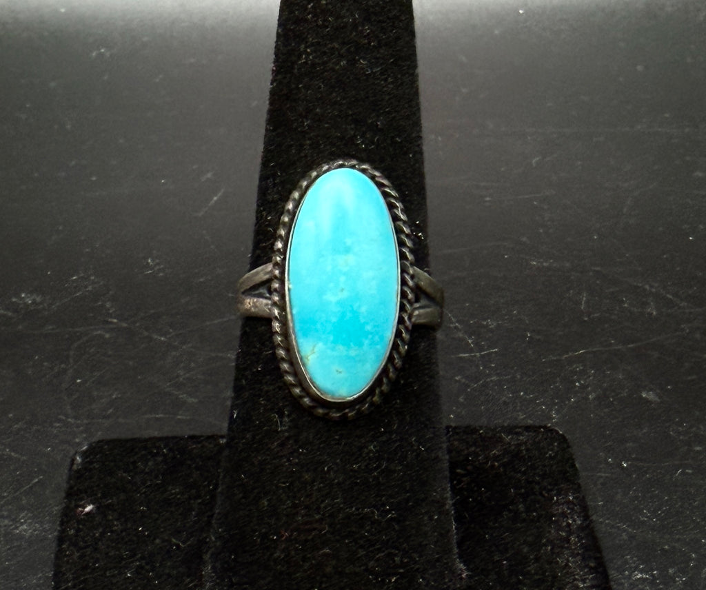 Bell Trading Post - Vintage Sterling Silver with Turquoise Ring - Size 7