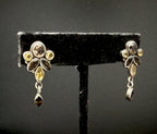 Vintage Smoky Quartz and Citrine Sterling Silver Earrings
