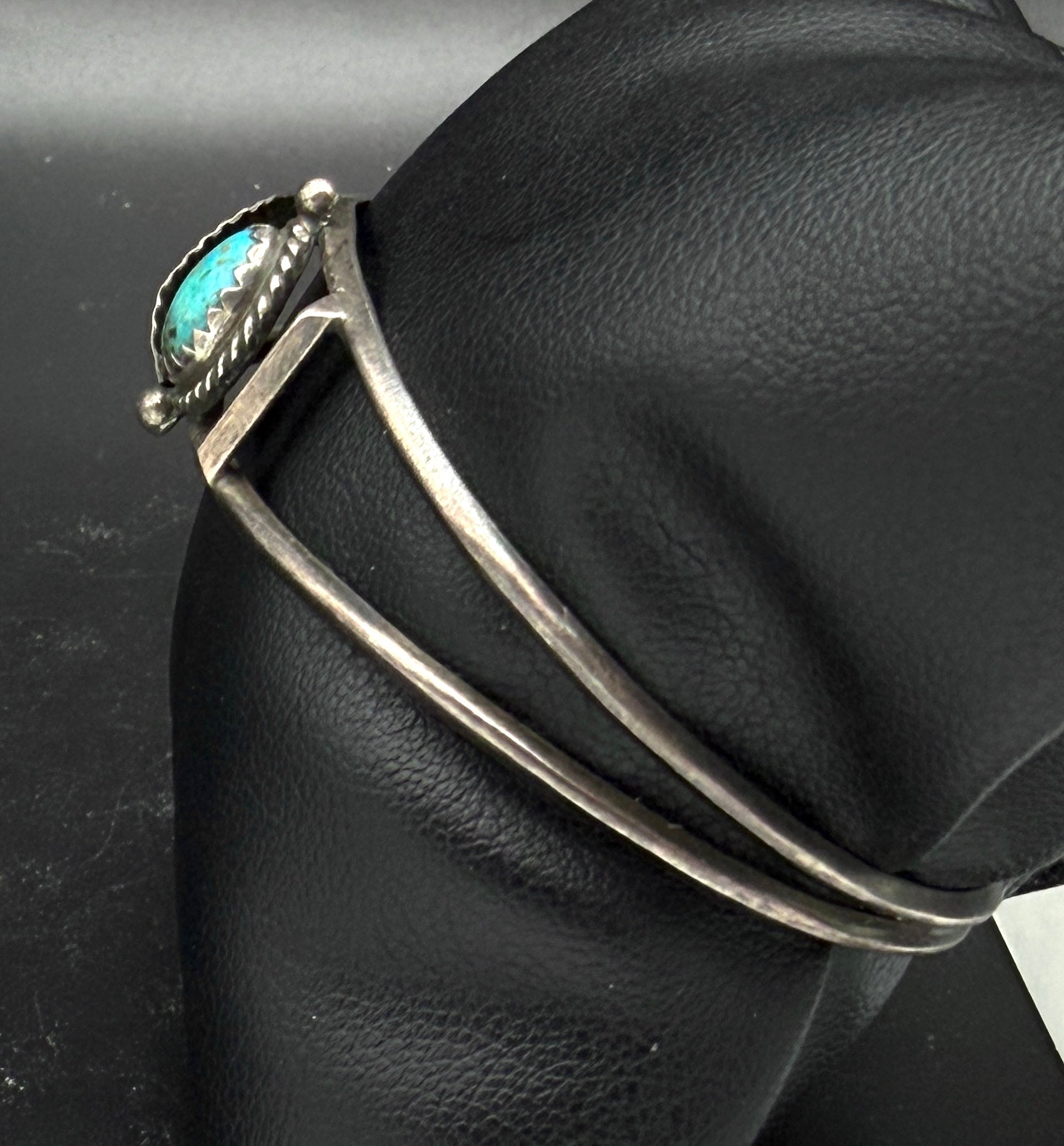 Vintage Handmade Turquoise Sterling Silver Cuff Bracelet
