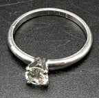 Vintage Sterling Silver CZ Solitaire Ring - Size 9