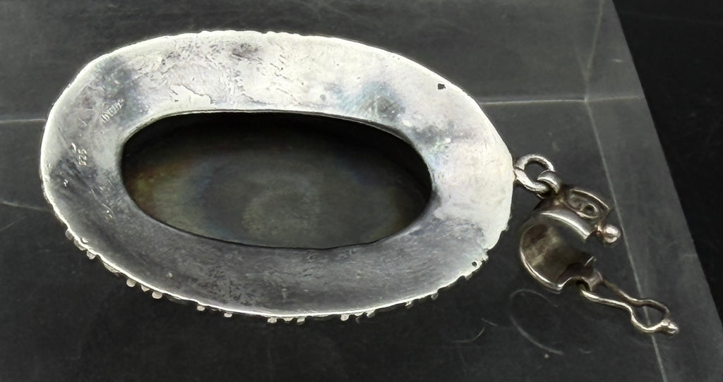 Vintage Handmade Sterling Silver Faceted Magnet Pendant