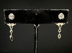 Vintage Smoky Quartz and Citrine Sterling Silver Earrings