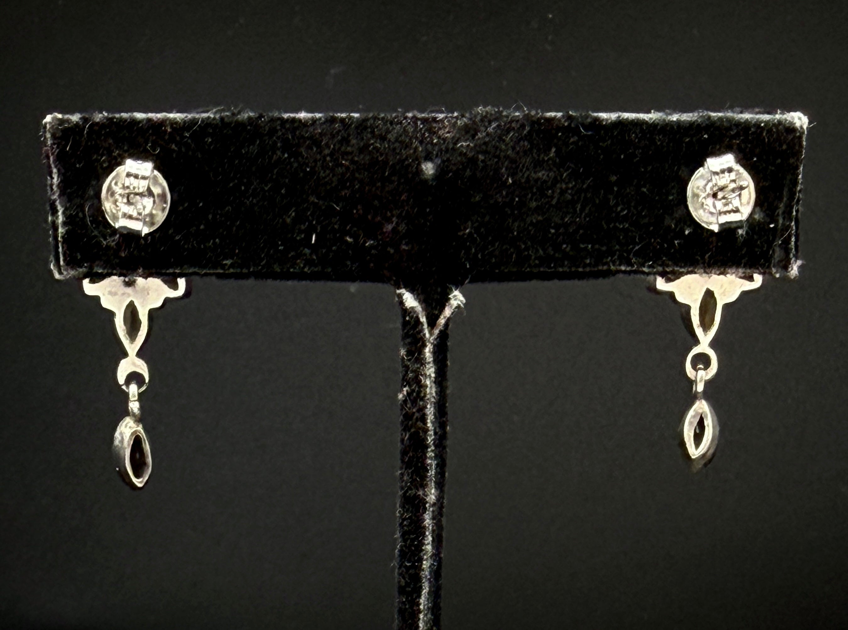 Vintage Smoky Quartz and Citrine Sterling Silver Earrings