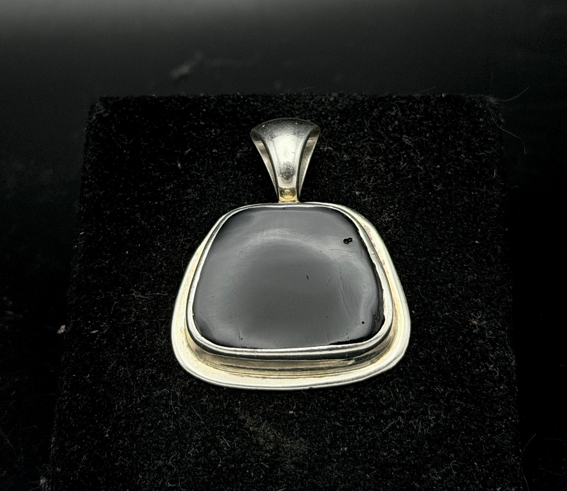 Vintage Obsidian Sterling Silver Pendant