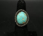 Vintage Handmade Turquoise Sterling Silver Ring - Size 5.5