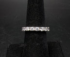 Vintage Sterling Silver CZ Eternity Band - Size 6