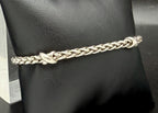 Vintage Italian Sterling Silver Wheat Link Bracelet - 7.25"