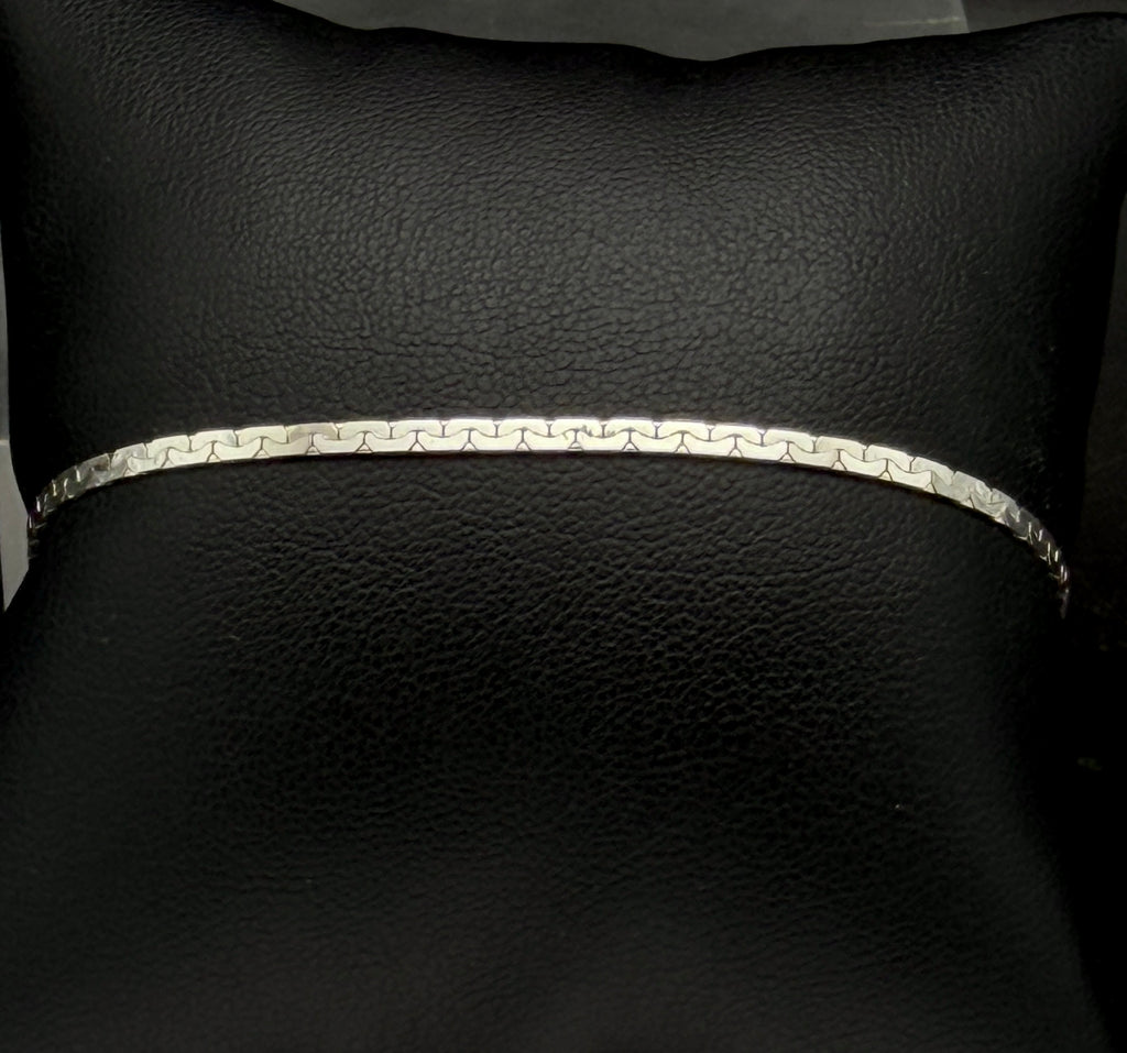 Vintage Italian Sterling Silver C Link Bracelet - 7"