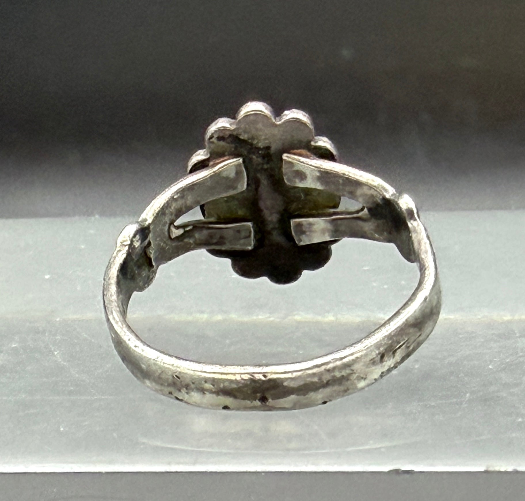 Vintage Southwestern Style Turquoise Sterling Silver Ring - Size 5