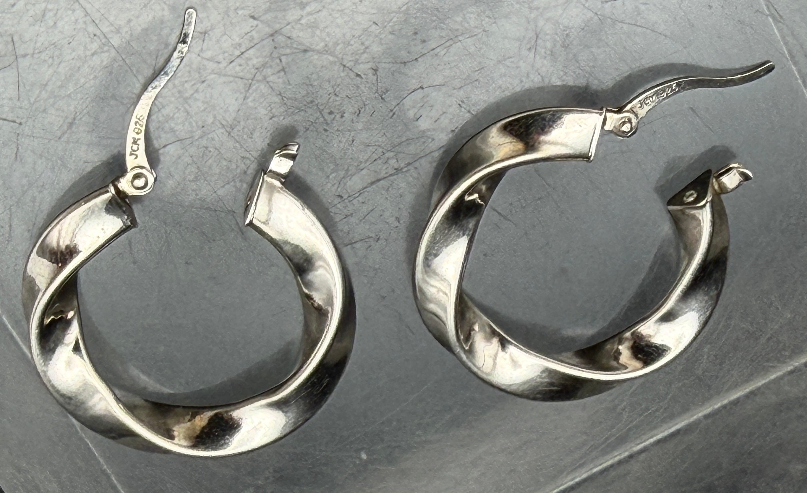 Vintage Twisted Hoop Sterling Silver Earrings