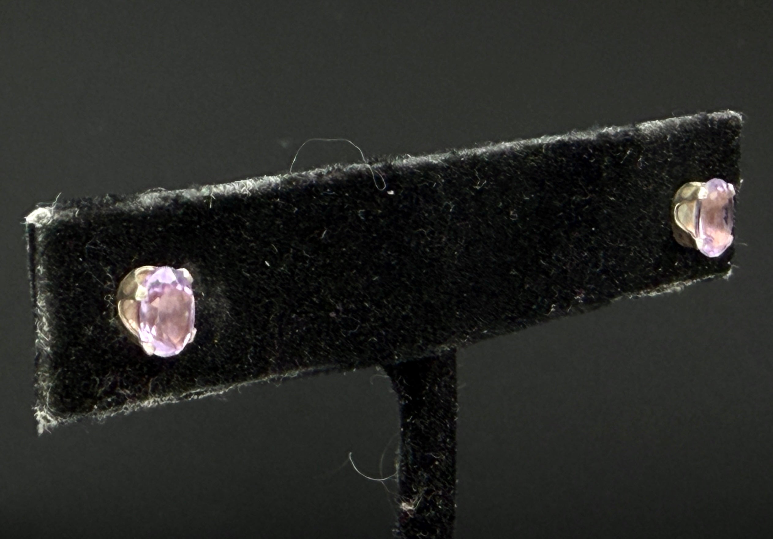 Vintage Pink Tourmaline Sterling Silver Stud Earrings