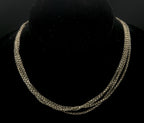 Joseph Esposito - Vintage Multi Chain Abalone Shell Snap On Pendant Sterling Silver Necklace - 17"
