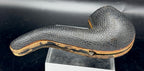 G.F.B. - Antique "Imperial" Bent Egg Pipe with Sterling Band, Amber Stem, Leather Case