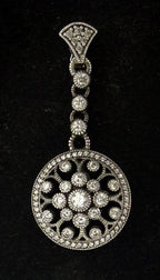 Judith Ripka - Vintage Sterling Silver Cubic Zirconia Open Work Pendant