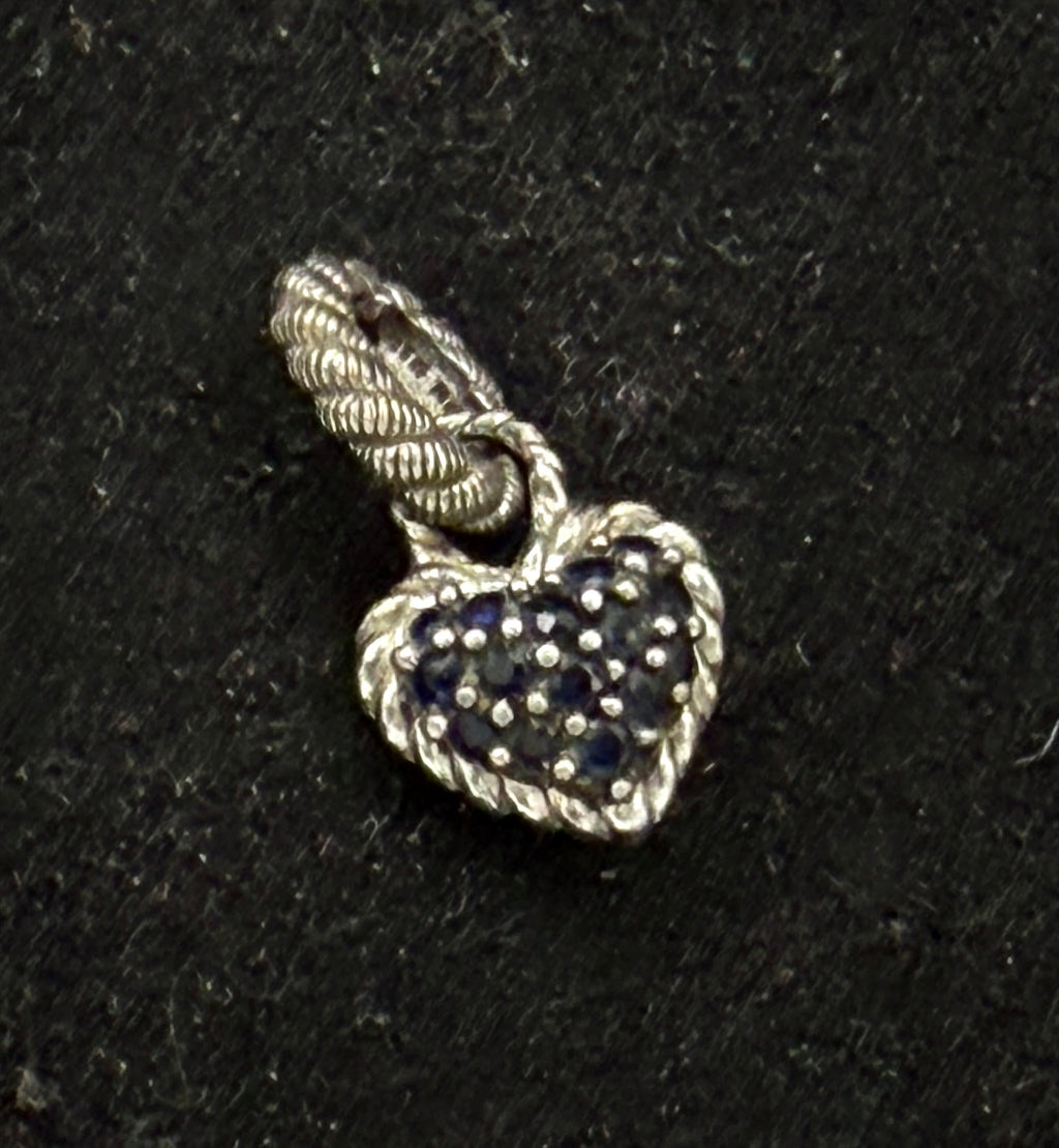 Judith Ripka - Vintage Sapphires and Sterling Silver Heart Charm