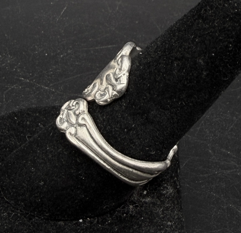 Vintage Sterling Silver Spoon Bypass Band - Size 9+