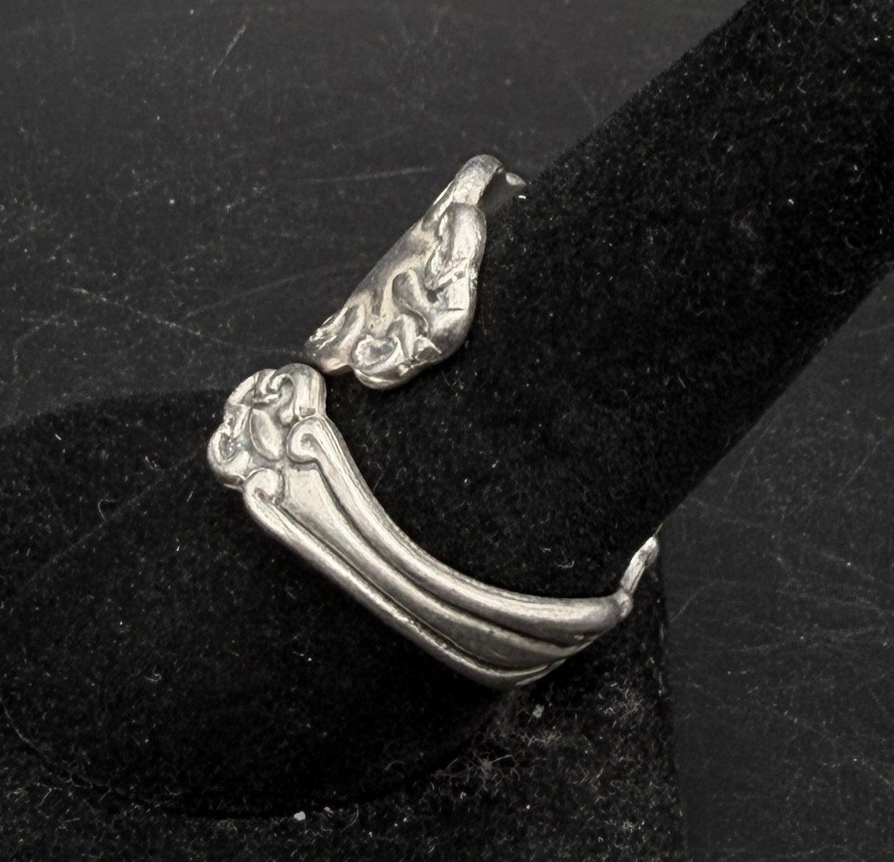 Vintage Sterling Silver Spoon Bypass Band - Size 9+