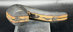 G.F.B. - Antique "Imperial" Bent Egg Pipe with Sterling Band, Amber Stem, Leather Case