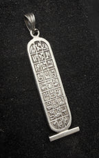 Vintage Ancient Egyptian Cartouche Arabic "Angela" Name Sterling Silver Pendant