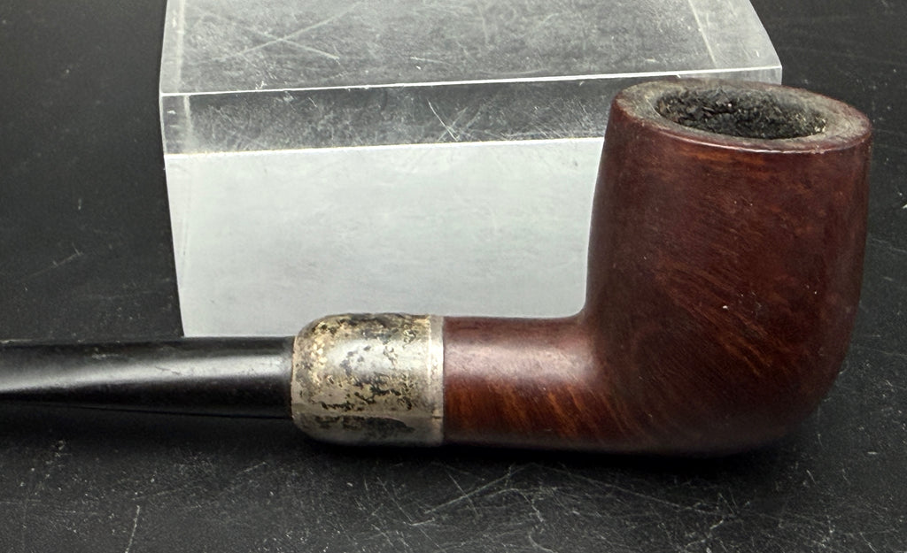 BBB- Antique 1903 Own Make Wood Smoking Pipe with Sterling Silver Band