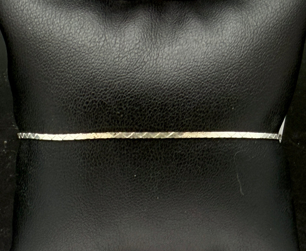 Vintage Italian Sterling Silver Cobra Link Bracelet - 7.25"