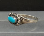 Vintage Turquoise Sterling Silver Spinner Ring - Size 4.25