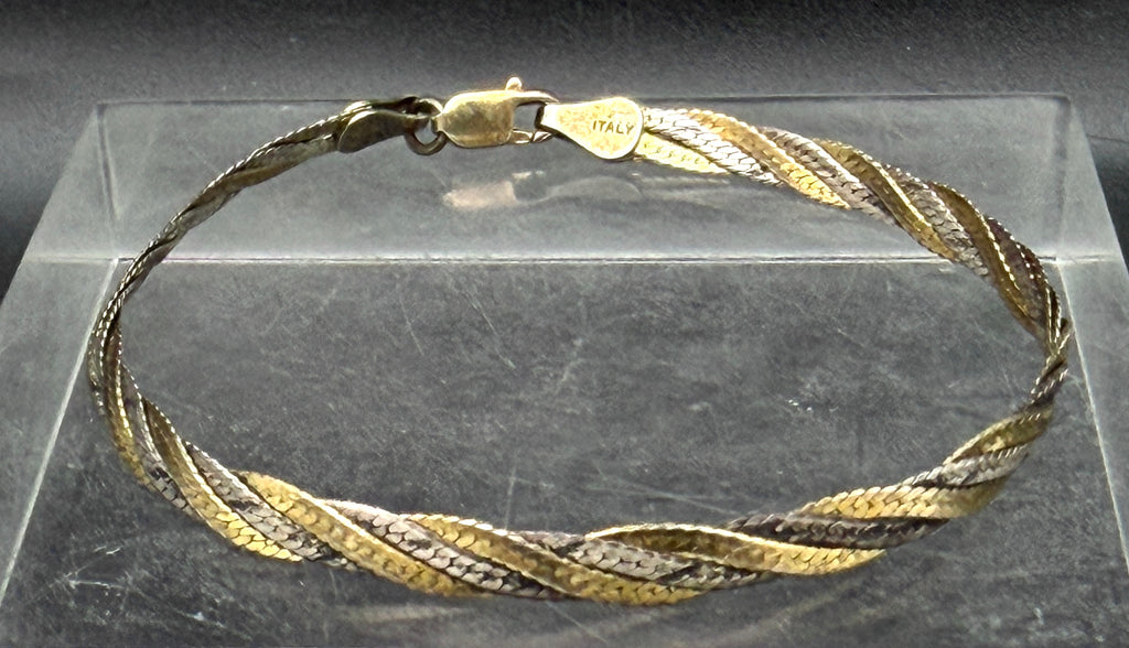 Milor - Vintage Sterling Silver Dual Tone Braided Link Bracelet