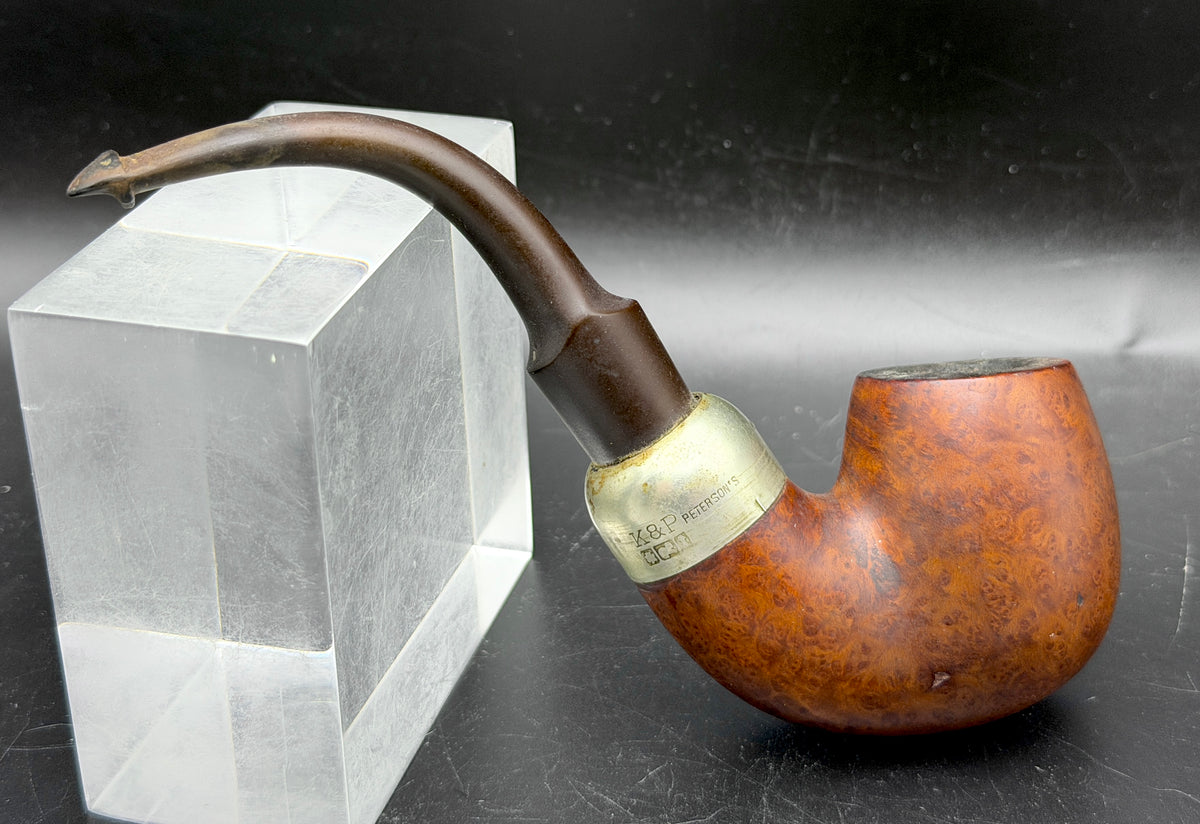 K&P Peterson's - Vintage Hungarian Oom-Paul Style 358 Smoking Pipe with Metal Band