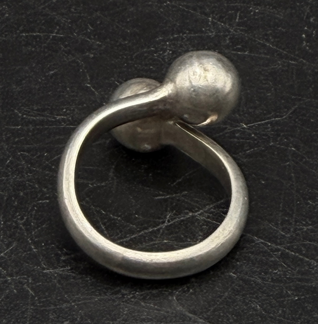 Vintage Handmade Sterling Silver Mexican Bypass Band - Size 5.5+