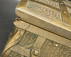 Vintage Bronze Tone Metal Pirate Chest Cigarette Box
