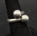 Vintage Handmade Sterling Silver Mexican Bypass Band - Size 5.5+