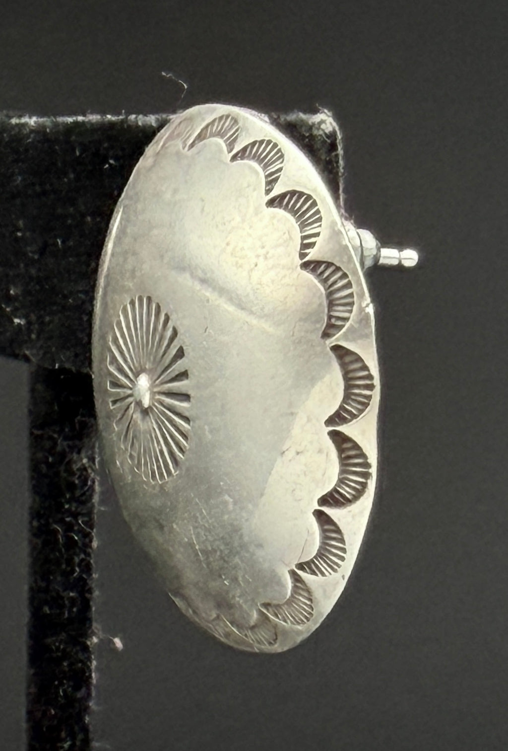 UNMATCHED Vintage Handmade Southwestern Sterling Silver Dome Stud Earring