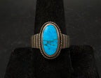 Vintage Turquoise with Pyrite Sterling Silver Ring - Size 9.25