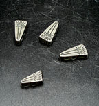 Vintage Mykonos Silver Plated Geometric Triangle Double Hole Slide Beads