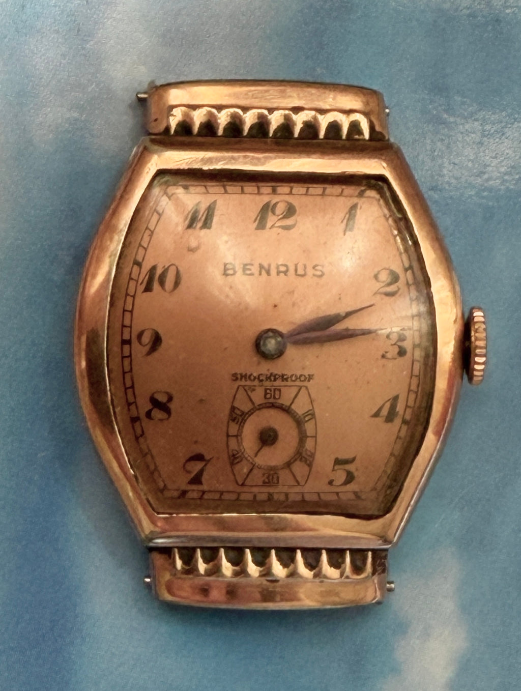 Benrus - Vintage Rose Gold Filled Wristwatch Face Non-Functioning