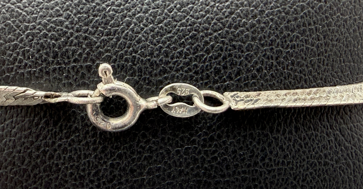 Vior - Vintage Italian Sterling Silver Herringbone Link Bracelet - 7"
