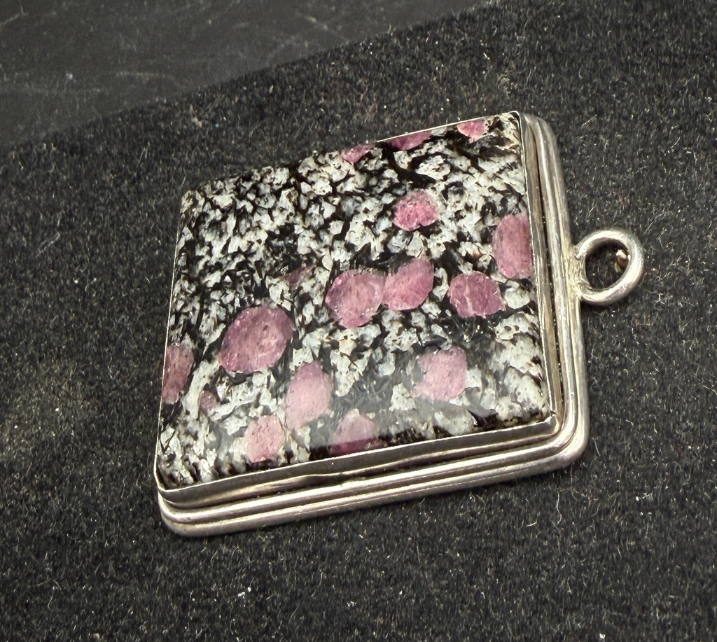 Garnets in Matrix Sterling Silver Pendant