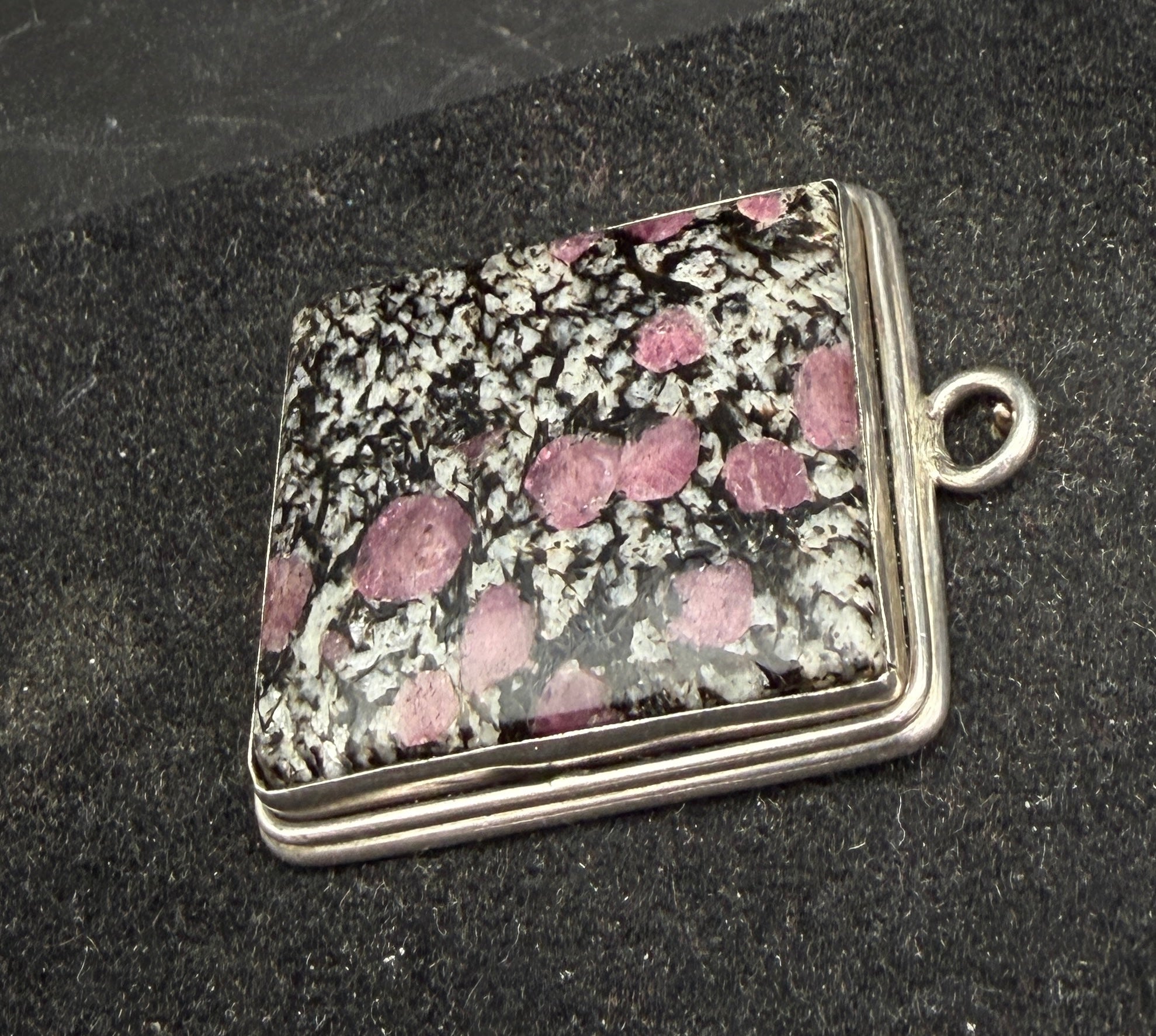 Garnets in Matrix Sterling Silver Pendant