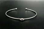 La Soula - Vintage Sterling Silver Sapphire and Diamonds Evil Eye Cuff Bracelet