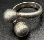 Vintage Handmade Sterling Silver Mexican Bypass Band - Size 5.5+