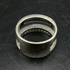 Vintage Sterling Silver Cubic Zirconia Double Band Ring - Size 5.75