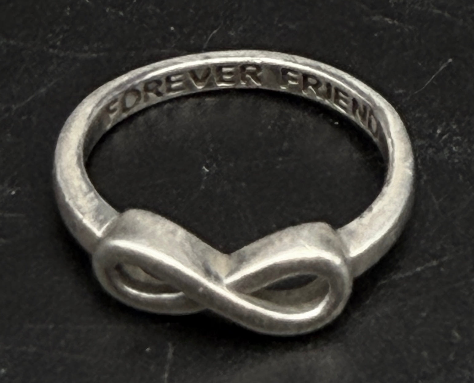 Vintage Sterling Silver Infinity Symbol Friends Band - Size 6.75