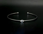 La Soula - Vintage Sterling Silver Sapphire and Diamonds Evil Eye Cuff Bracelet