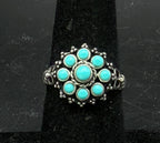 Vintage Sterling Silver Imitation Turquoise Ring - Size 6.5