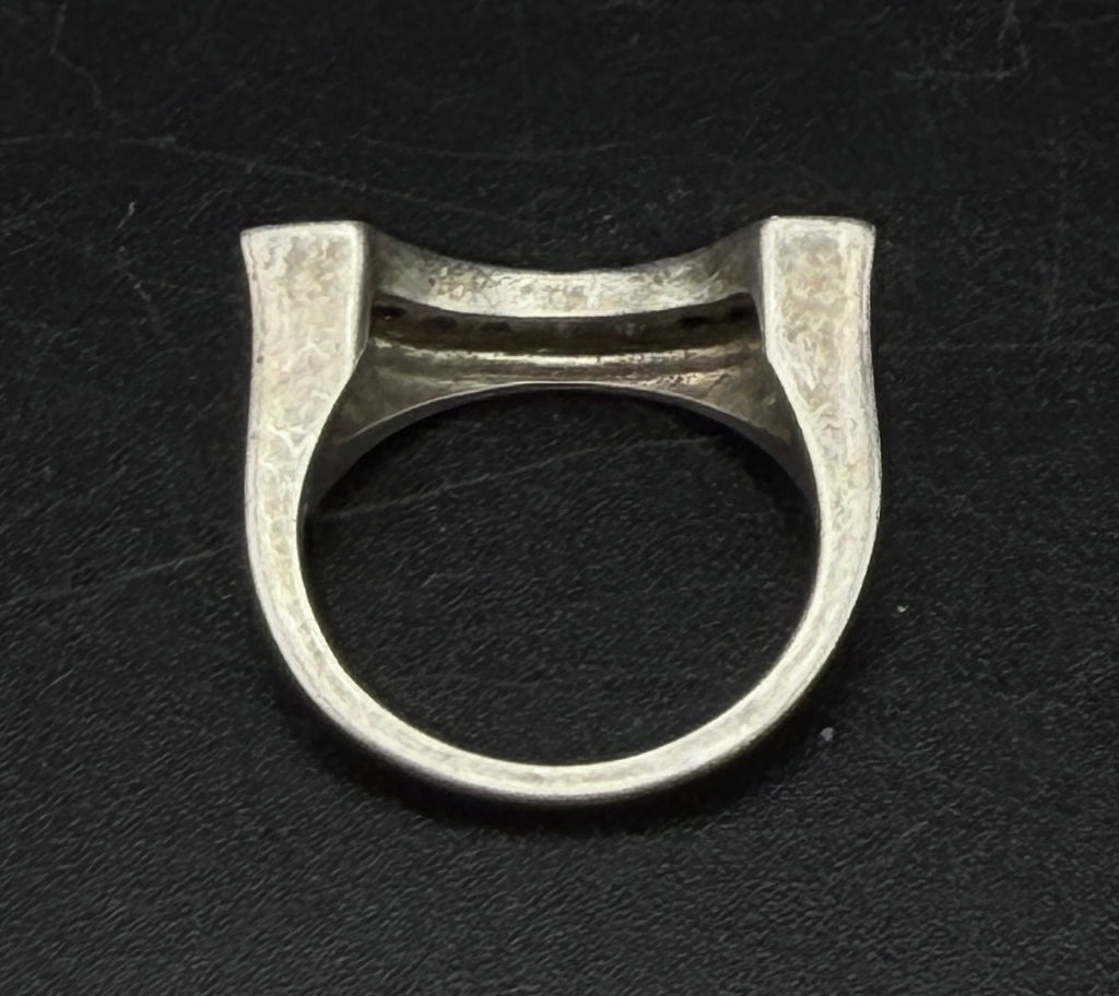 Judith Ripka - Vintage Sterling Silver CZ Arched Band Ring - Size 6.25
