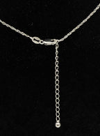Vintage Tahitian Pearl and Zircon Pendant Sterling Silver Chain Necklace