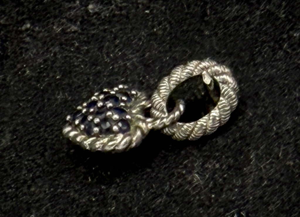 Judith Ripka - Vintage Sapphires and Sterling Silver Heart Charm
