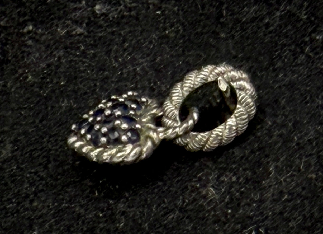Judith Ripka - Vintage Sapphires and Sterling Silver Heart Charm
