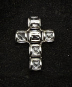 Daniel K - Vintage Asscher Cut CZ Sterling Silver Cross Pendant